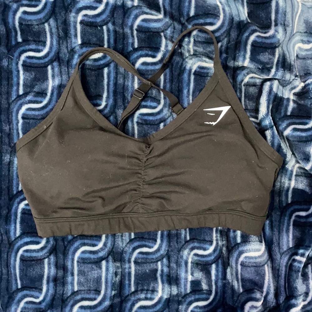Gymshark ruched sports bra in black